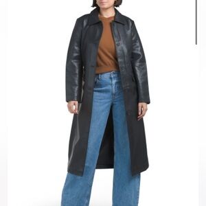 NWT Rebecca Minkoff Black Faux Leather Coat